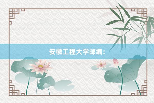 安徽工程大学邮编：