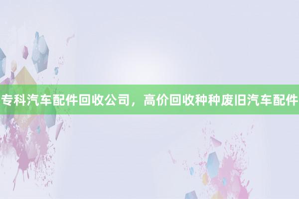 专科汽车配件回收公司，高价回收种种废旧汽车配件